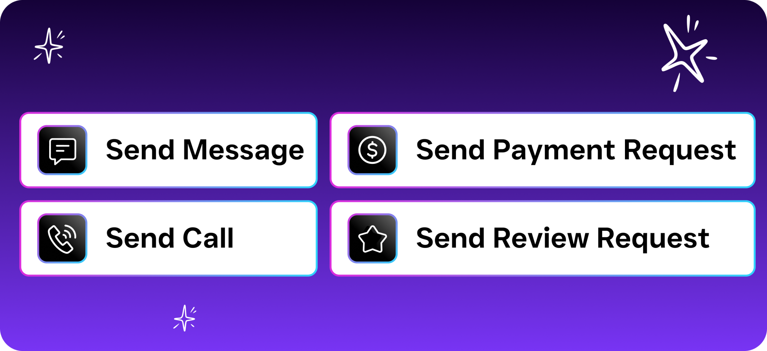 A feature panel displays four SalesCaptain action options for messaging, calling, payments, and reviews.